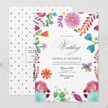 Boda Código QR Fiesta Mexicana Floral Acuarela