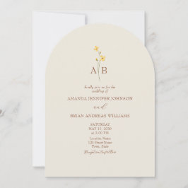 Invitación Boda Código QR Flor Silvestre Neutral