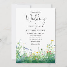 Boda Código QR Floral Acuarela Flores Silvestres