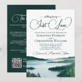 Invitación Boda Código QR Lago Rústico Sin Adornos