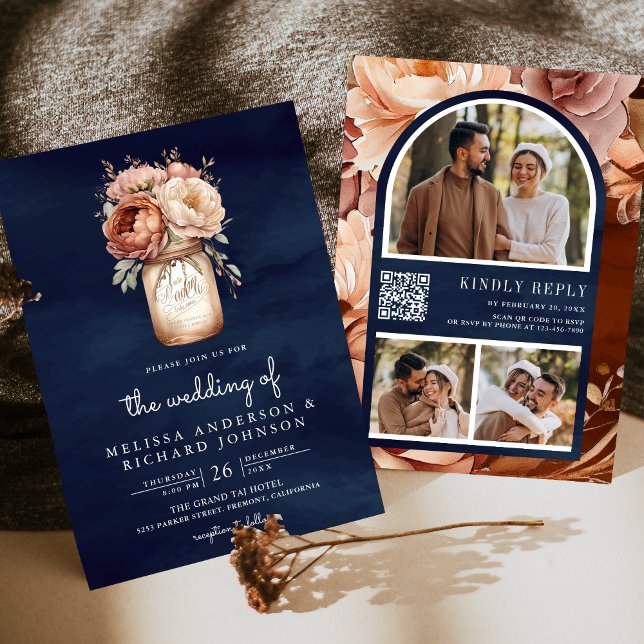 Invitación Boda Código QR Naval en Florero de Terracota (Subido por el creador)