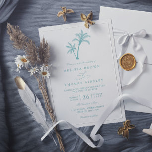 Invitación Boda Código QR Playa Tropical Palma Mar