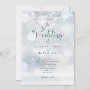 Invitación Boda Código QR Primeras Nevadas de Invierno