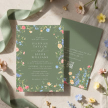 Boda Código QR RSVP Verde Salvia Boho Flor Silvest