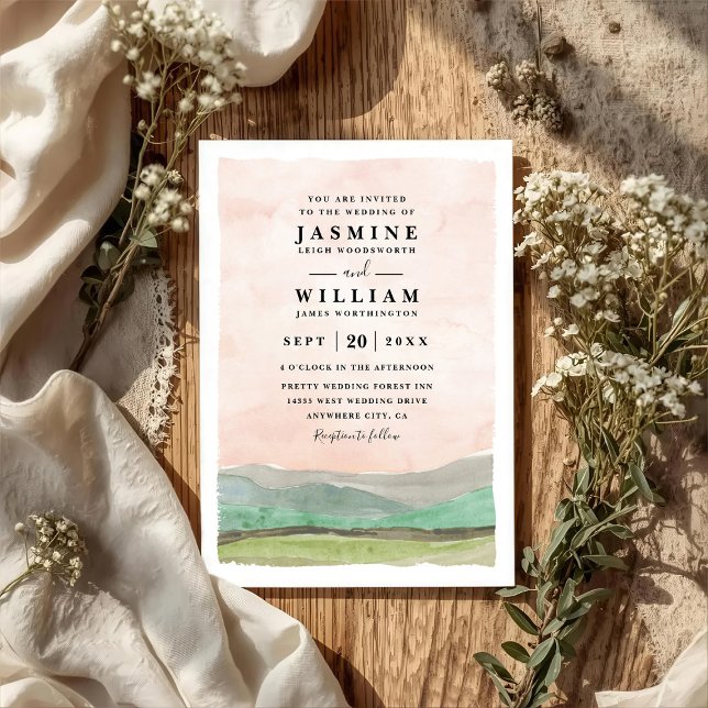 Invitación Boda Código QR Rústico Campo Montañas (Subido por el creador)