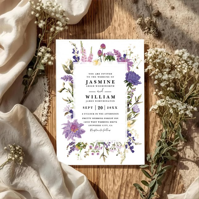 Invitación Boda Código QR Rústico Moderno Elegante Flores Sil (Subido por el creador)