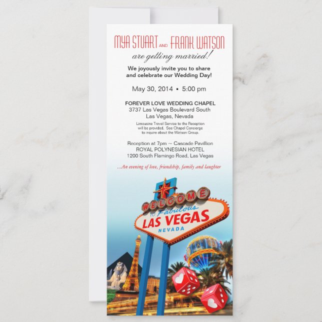 Invitación Boda Collage de Las Vegas (Anverso)