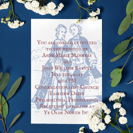 Invitación Boda Colonial de la Pareja Americana