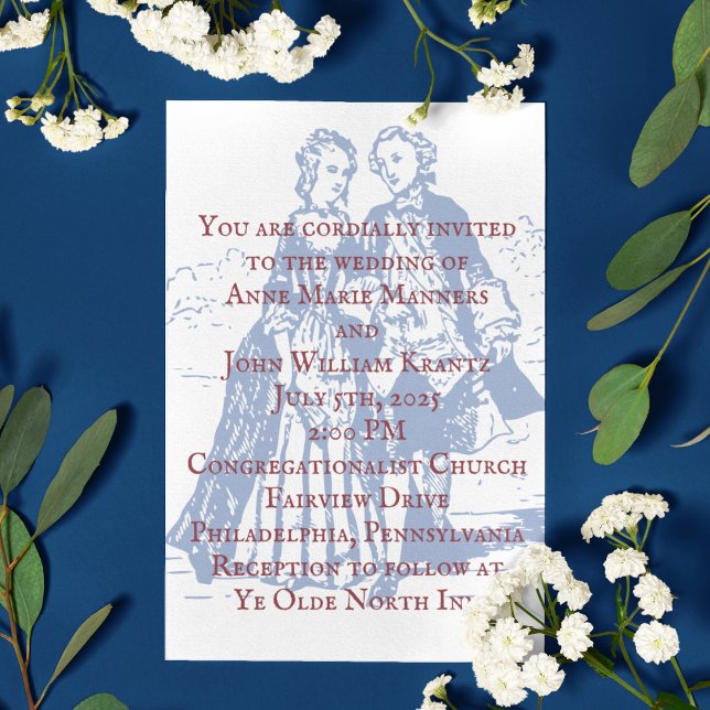 Invitación Boda Colonial de la Pareja Americana (Subido por el creador)