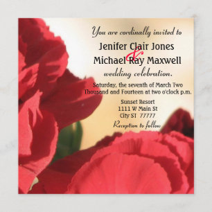 Invitación Boda color de rosa de la esquina roja