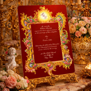 Invitación Boda colorida al estilo barroco rococó retro