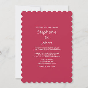 Invitación Boda Colorida Brillante Minimalista Magenta Rosa