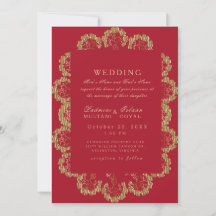 Boda Colorida de Estilo Indio Rojo y Dorado
