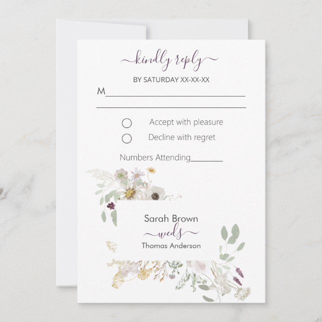 Invitación Boda COLORIDO AMARILLO Y PURPLE (Anverso)