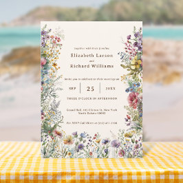 Invitación Boda colorido de flores silvestres floridas