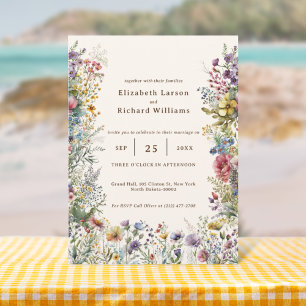 Invitación Boda colorido de flores silvestres floridas