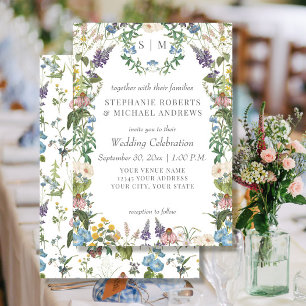 Invitación Boda colorido de la flor silvestre de la pradera d