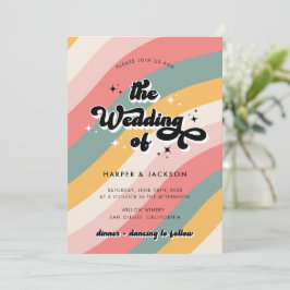 Invitación Boda colorido de los años 70