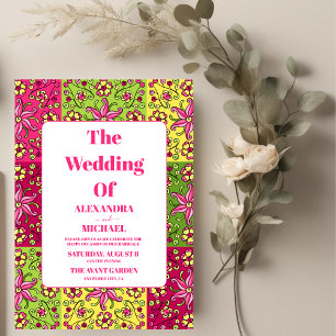 Invitación Boda colorido del bordado mexicano