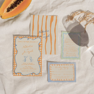 Invitación Boda colorido y caprichoso pintado a mano