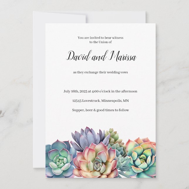 Invitación Boda colorido y exitoso (Anverso)