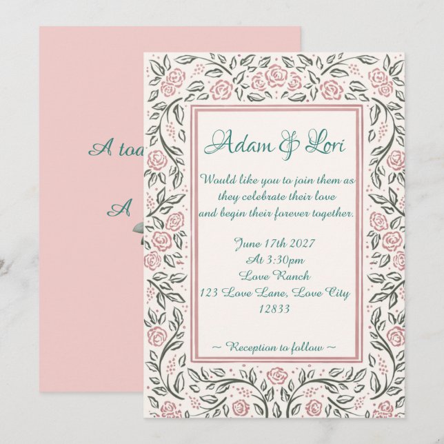 Invitación Boda Comienza Para Siempre Hoy (Anverso / Reverso)