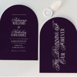 Invitación Boda Comienzo De Nuestro Para Siempre Ciruela