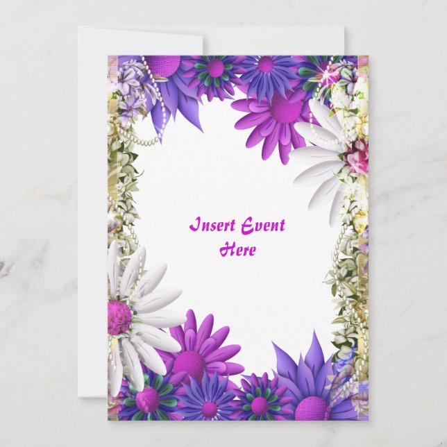 Invitación Boda compromiso cumpleaños morado azul (Anverso)