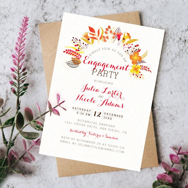 Invitación Boda Compromiso Fiesta Folclórica Boho de Flores S (Subido por el creador)