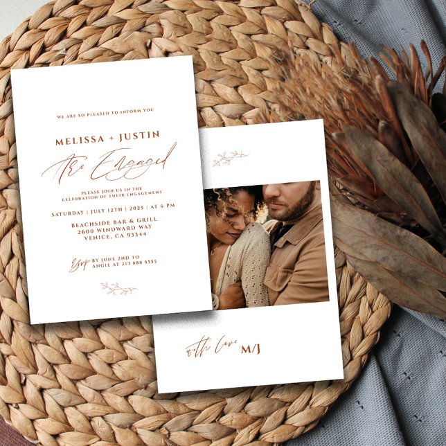 Invitación Boda Compromiso Foto Carta a Mano de Terracota  (Subido por el creador)