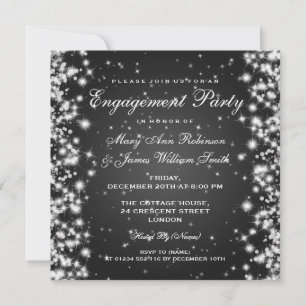 Invitación Boda Compromiso Invernal Negro