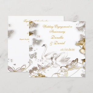 Invitación Boda Compromiso o Aniversario Sepia Blanco