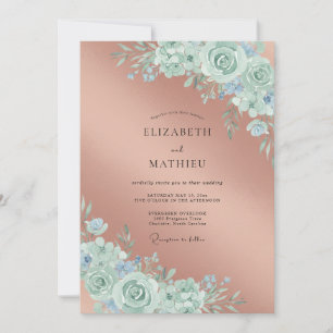 Invitación Boda con Acento Botánico de Menta