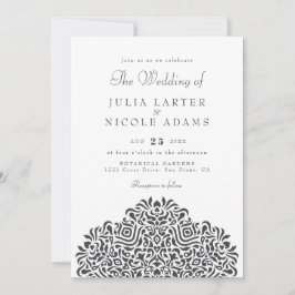 Invitación Boda con Acento Botánico Étnico Boho