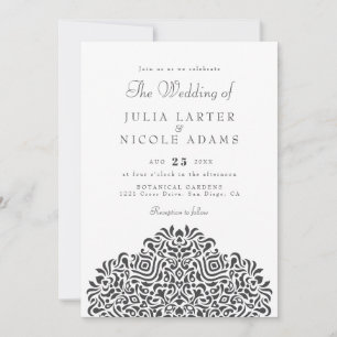 Invitación Boda con Acento Botánico Étnico Boho