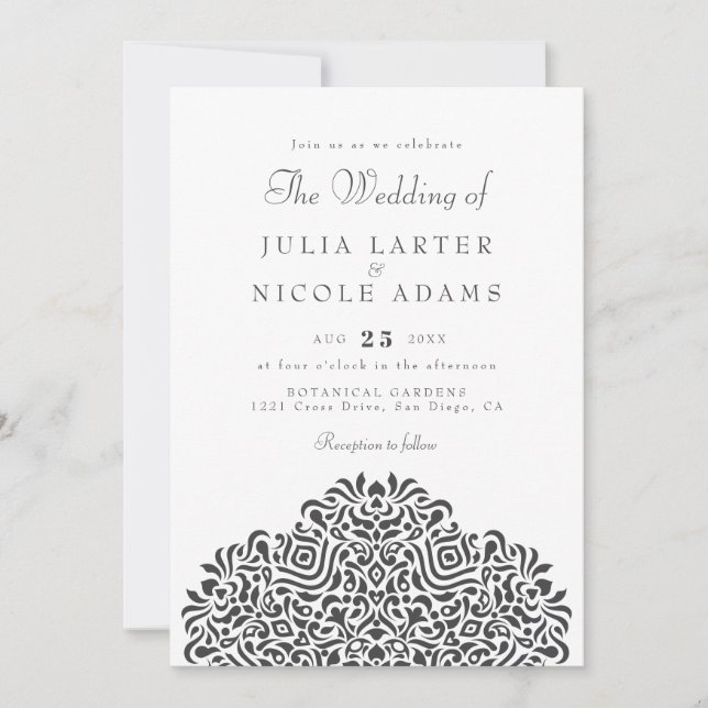 Invitación Boda con Acento Botánico Étnico Boho (Anverso)