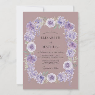 Invitación Boda con Acuarela de Lila Desvaída