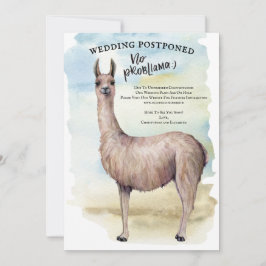 Invitación Boda con Acuarela de Llama Divertida Pospuesta