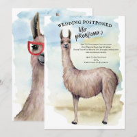Boda con Acuarela de Llama Divertida Pospuesta