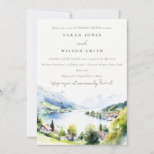 Invitación Boda con Acuarela de Lungern Suiza Regalo de Despe