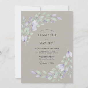 Invitación Boda con Acuarela Suave de Champiñones