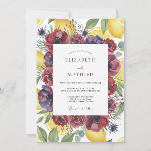 Invitación Boda con Amapola y Limón Amarillo