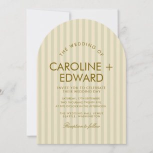 Invitación Boda con arco a rayas de lujo