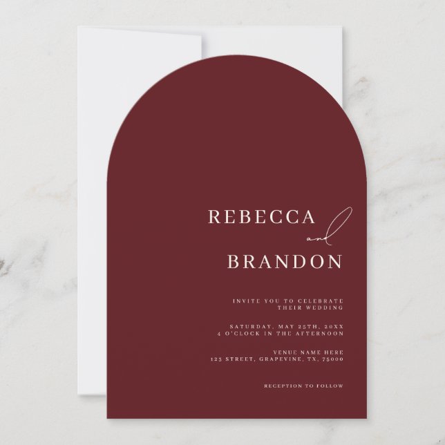 Invitación Boda con Arco de Borgoña (Anverso)