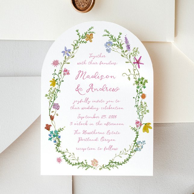 Invitación Boda con Arco de Flores Silvestres en Jardín Capri (Subido por el creador)