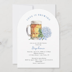 Invitación Boda con Arco de Hortensia Azul: El Amor está en E
