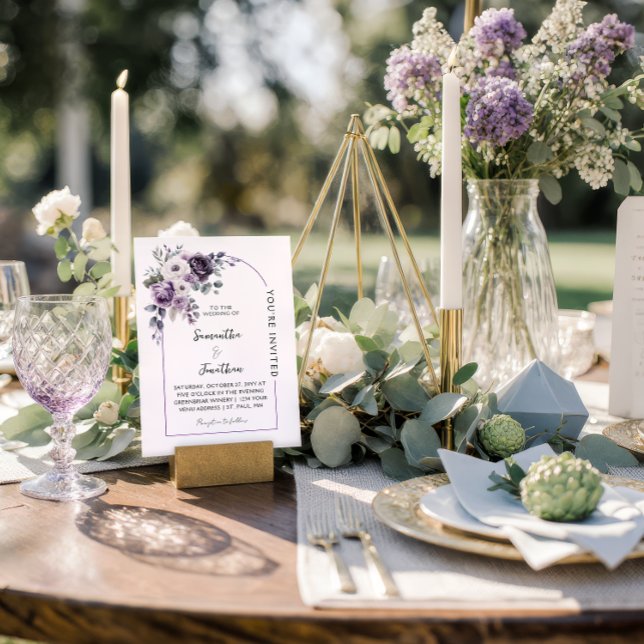 Invitación Boda con Arco de Lavanda y Morado |  (Subido por el creador)
