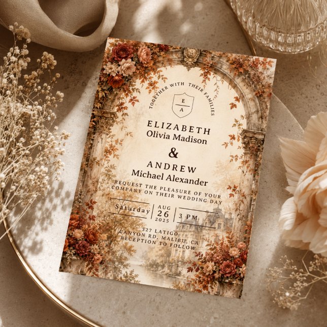 Invitación Boda con Arco de Otoño Elegante (Subido por el creador)