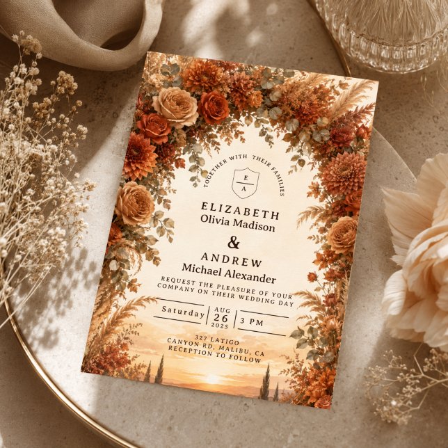 Invitación Boda con Arco de Otoño Encantado (Subido por el creador)