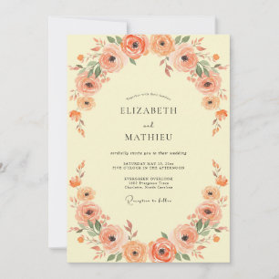Invitación Boda con Arco Floral de Coral